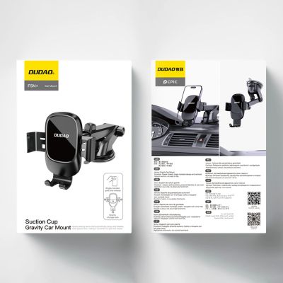 11. Dudao F5N+ gravity car holder with suction cup for windshield or dashboard - black