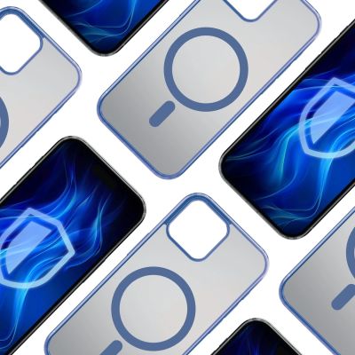 2. 3mk Frosty MagCase Blue Case for Apple iPhone 15 - Transparent