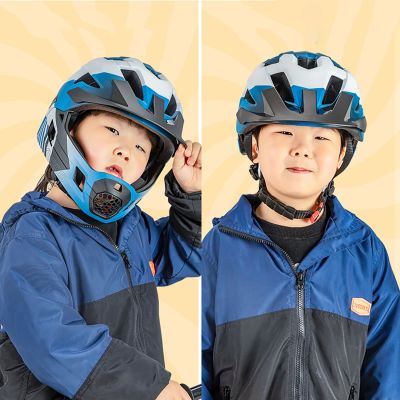 3. Rockbros TS-61 10110061001 Children's Bike Helmet with Detachable Chin Size S (48-54) - Blue
