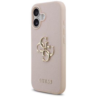 2. Guess Grained Big 4G & Classic Logo iPhone 17 Case - Pink