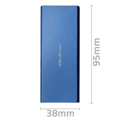 QOLTEC M.2 SSD CASE | SATA | NGFF | USB 3.0 | SUPER SPEED 5GB/S | 2TB | BLUE