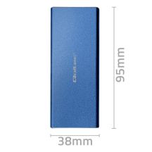 QOLTEC M.2 SSD CASE | SATA | NGFF | USB 3.0 | SUPER SPEED 5GB/S | 2TB | BLUE
