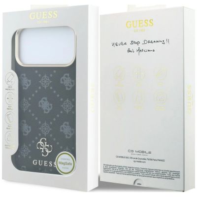 8. Guess Peony 4G Small Logo MagSafe Case for iPhone 17 Pro Max / 18 Pro Max - Black
