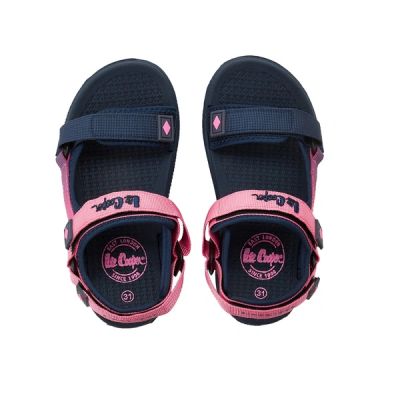 5. Lee Cooper children's shoes girls velcro sandals for summer beach navy blue pink