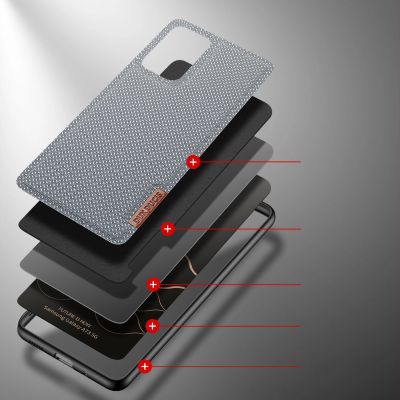 3. Dux Ducis Fino case is made of nylon material for Samsung Galaxy A73 blue