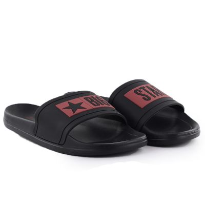3. Men's black Big Star beach pool flip-flops TT174A003