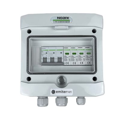 Hermetic IP65 EMITER AC connection switchboard with AC surge arrester Noark type 2, 20A 3-Ph