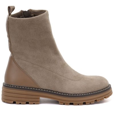 2. Women's beige suede ankle boots M.Daszyński SA259-2