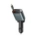 Joyroom JR-CCL07 3-in-1 Car Charger with Built-in Retractable Cable - Dark Gray
