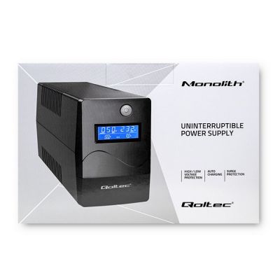 18. QOLTEC UPS 450VA | 240W | LCD | USB | RJ45