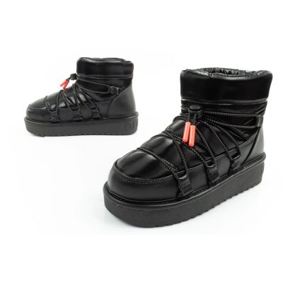 8. D.Franklin women's snow boots winter fashionable insulated ankle boots black