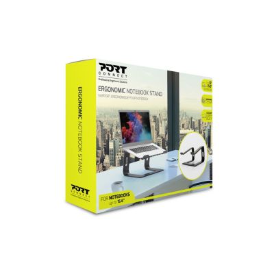 8. Port Designs 901103 Laptop Stand Notebook Holder Aluminum, Black 39.6 cm (15.6")
