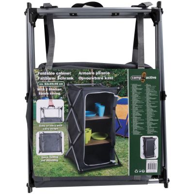 18. FOLDABLE TRAVEL CABINET WITH 3 SHELVES 49x53x95CM CAMP ACTIVE
