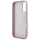 7. Karl Lagerfeld Saffiano Full Wrapped Elongated Metal Logo MagSafe iPhone 16 Case - Pink