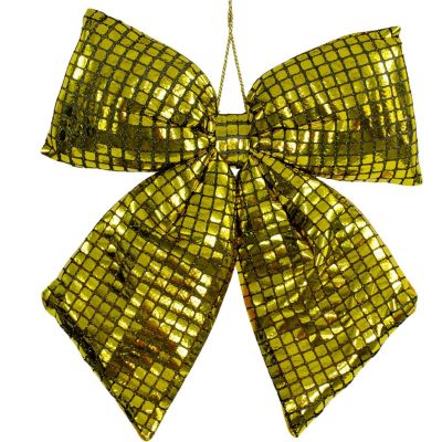 11. GOLD DECORATIVE BOW 30x34CM MICA