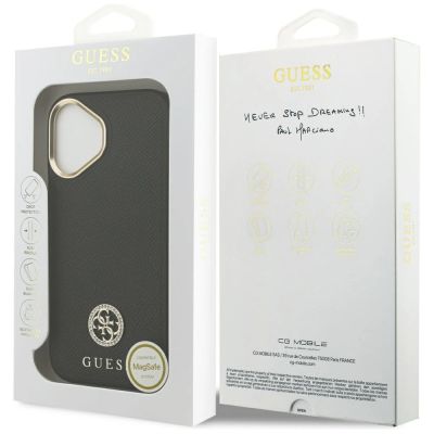 8. Guess Grained Strass Logo MagSafe case for iPhone 17 - black