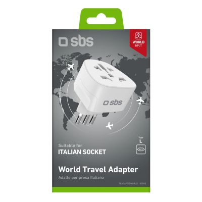 2. SBS IT Travel Adapter - Universal - White