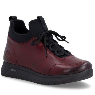 Women's leather insulated ankle boots, burgundy Remonte Rieker D2V06-35