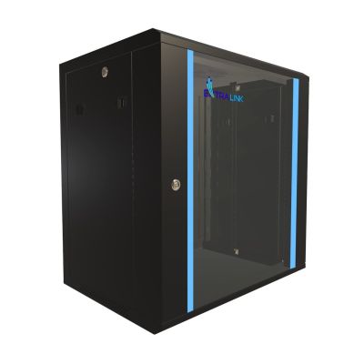 23. Extralink 12U 600x450 Black Wall-Mounted Rack Cabinet