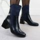 7. Women's Blue Patent Block-Heel Ankle Boots M.Daszyński SA269-1