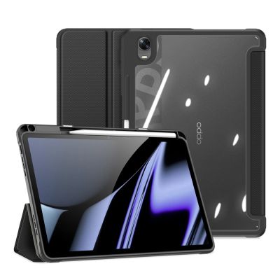 9. Dux Ducis Toby Armored Flip Smart Case for Oppo Pad with Stylus Holder Black