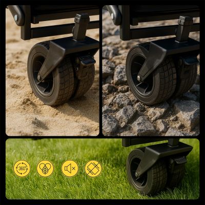 10. Wozinsky WZP-100 beach, tourist, garden trolley, durable, wide wheels, with safety net up to 100 kg - black