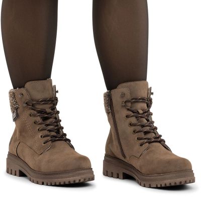 14. Women's comfortable brown trapper boots Rieker Y7621-25