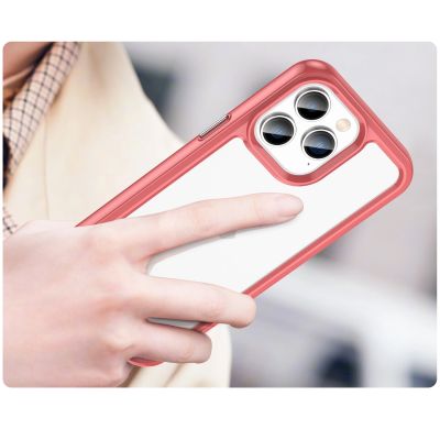 5. Outer Space Case iPhone 14 Pro Max hard cover with a gel frame red