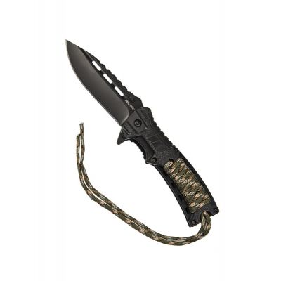 Mil-Tec Paracord Folding Knife with Fire Starter - Camo