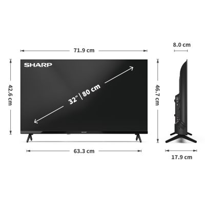 9. LED TV 32" SHARP 32HA1205E 32 Black
