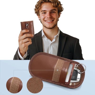 4. Tech-Protect KLR100 RFID Blocking Car Key Case - Brown