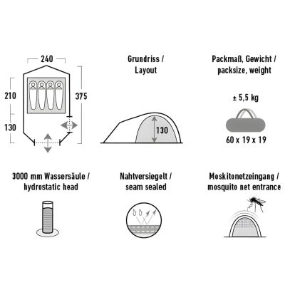 14. High Peak Kira 4.1 Tent Green 10374