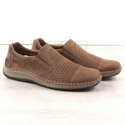 10. Leather openwork shoes Rieker M RKR198A brown