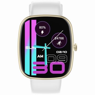 2. GRAVITY GT18-8 Women's Smartwatch Beige Silicone Strap + White Strap