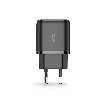 3. Tech-Protect C20W Charger USB-C PD 20W / USB-A QC 3.0 - Black