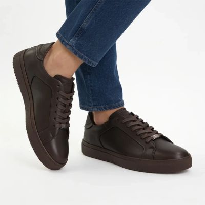 7. Men's brown leather sneakers Filippo MP8274