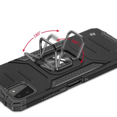 5. Wozinsky Ring Armor Case Kickstand Tough Rugged Cover for Samsung Galaxy A22 4G blue