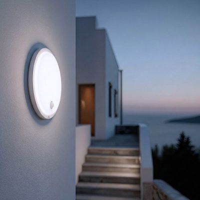 10. MACLEAN LED LAMP WITH MOTION SENSOR, PIR SENSOR, WHITE, 10W, IP65, 1000LM, NEUTRAL COLOR MCE525 W