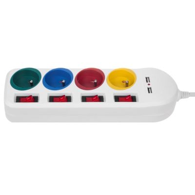 3. MACLEAN 4-OUTLET 2XUSB POWER STRIP MCE229W
