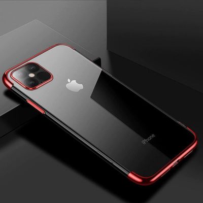 5. Clear Color case TPU gel cover with a metallic frame for Samsung Galaxy A13 5G red