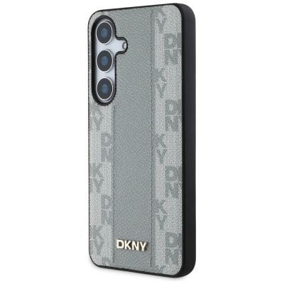 2. DKNY Leather Checkered Pattern MagSafe case for Samsung Galaxy S25 taupe
