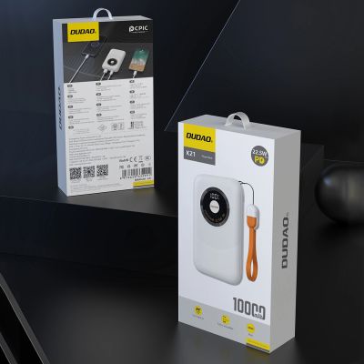 6. Powerbank Dudao K21 Mini 10000mAh 22.5W USB-A / USB-C - beige