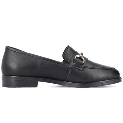 8. Women's leather moccasin shoes black Rieker 46262-01