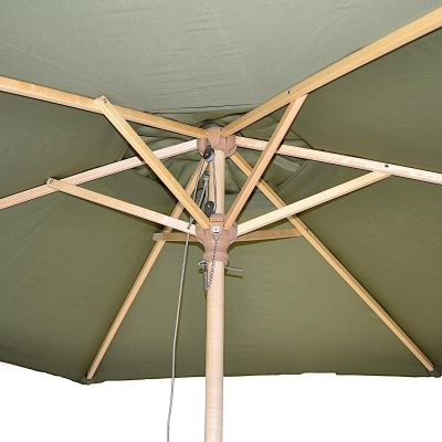 18. WOODEN GARDEN UMBRELLA 250 CM FOLDABLE GREEN