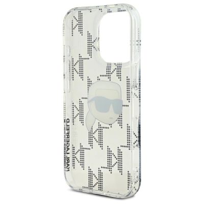 7. Karl Lagerfeld IML Karl Head Electroplated iPhone 16 Pro Case - Clear