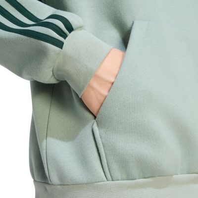 5. Men's adidas Essentials 3-Stripes Fleece Hoodie light green KY4172