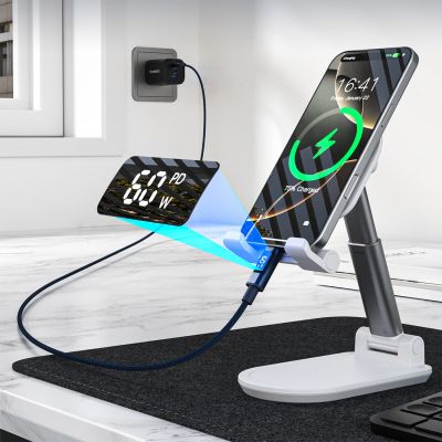 5. PD60W USB-C to USB-C Digital Display 1.2m Nylon Cable - blue