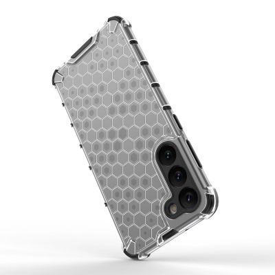 14. Honeycomb case for Samsung Galaxy S23+ armored hybrid cover transparent