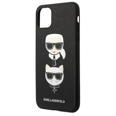 5. Karl Lagerfeld Saffiano Karl&Choupette Head Case for iPhone 11 Pro Max - Black