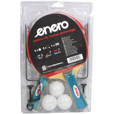 7. ENERO TABLE TENNIS SET 2 RACKETS 3 BALLS AND NET
